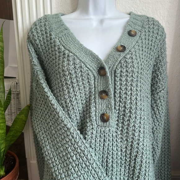Free People Chunky Button Down Sweater - Picture 2 of 4
